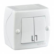 Выключатель Mono Electric Octans IP20 двухклавишный белый 104-010101-102