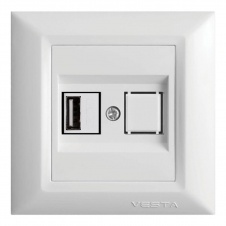 Розетка USB Vesta-Electric Roma белый FRZ00050201BEL